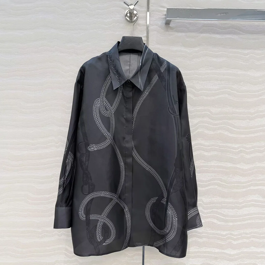 2026 New Spring Fashion 100% Twill Silk Loose Shirt Women Vintage Rope Ethnic Print Pattern Lapel Long Sleeve Casual Blouses Top
2026 New Spring Fashion 100% Twill Silk Loose Shirt Women Vintage Rope Ethnic Print Pattern Lapel Long Sleeve Casual Blouses Top