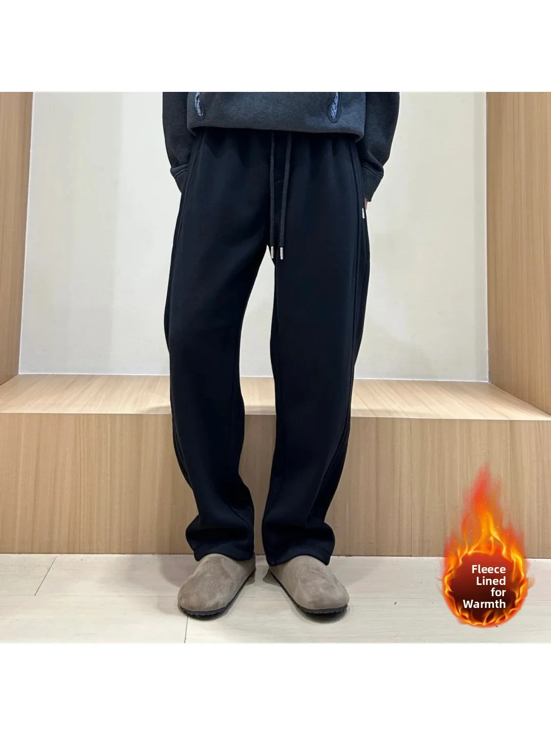 Men's Winter Thiened Fce Lined Straight Leg Sweatpants Loose Casual Sports Trousers Trendy Long Pants with Rope
Men's Winter Thiened Fce Lined Straight Leg Sweatpants Loose Casual Sports Trousers Trendy Long Pants with Rope