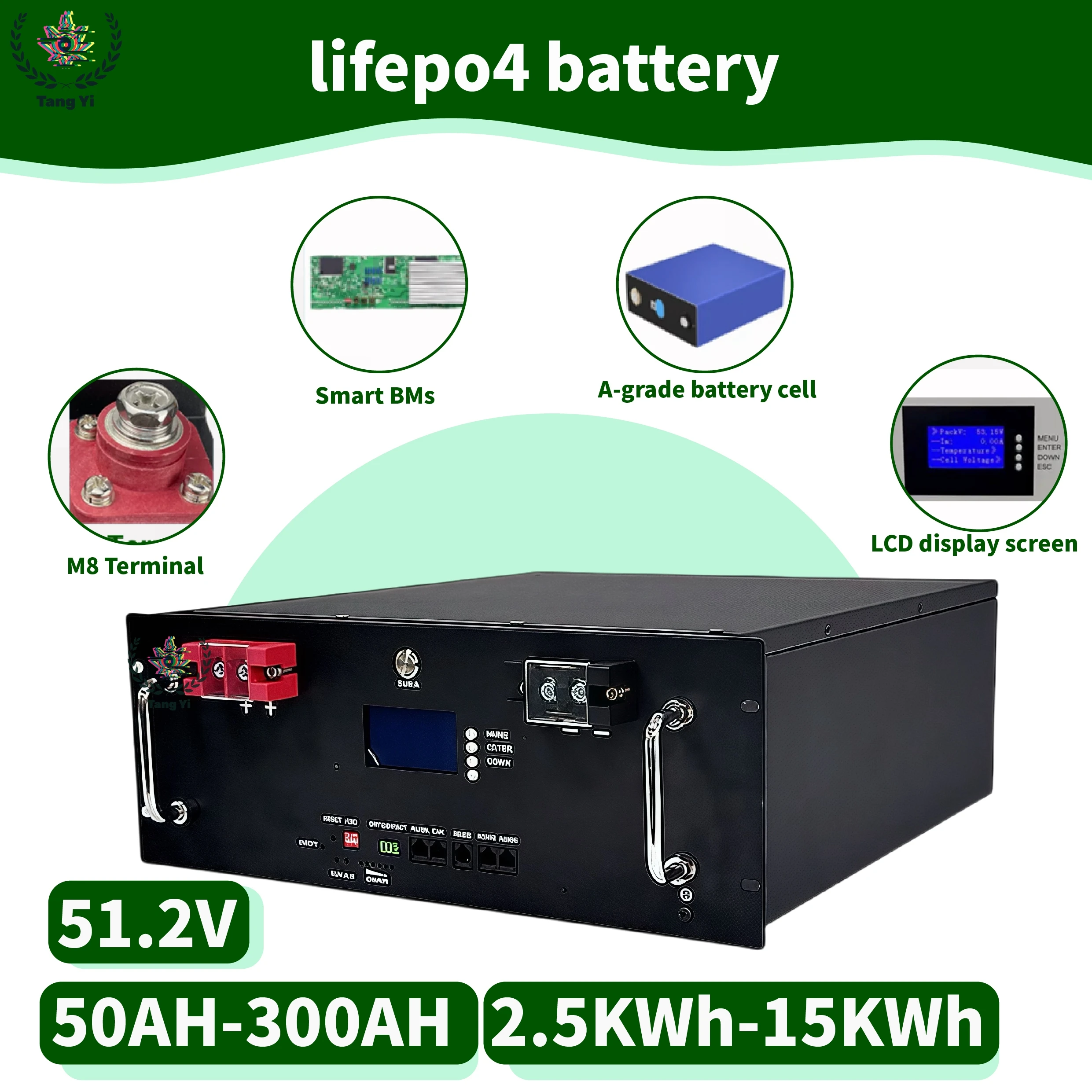 51.2V solar photovoltaic energy storage lithium iron phosphate battery 50AH/100AH/150AH/200AH/280AH/300AH large capacity
51.2V solar photovoltaic energy storage lithium iron phosphate battery 50AH/100AH/150AH/200AH/280AH/300AH large capacity
