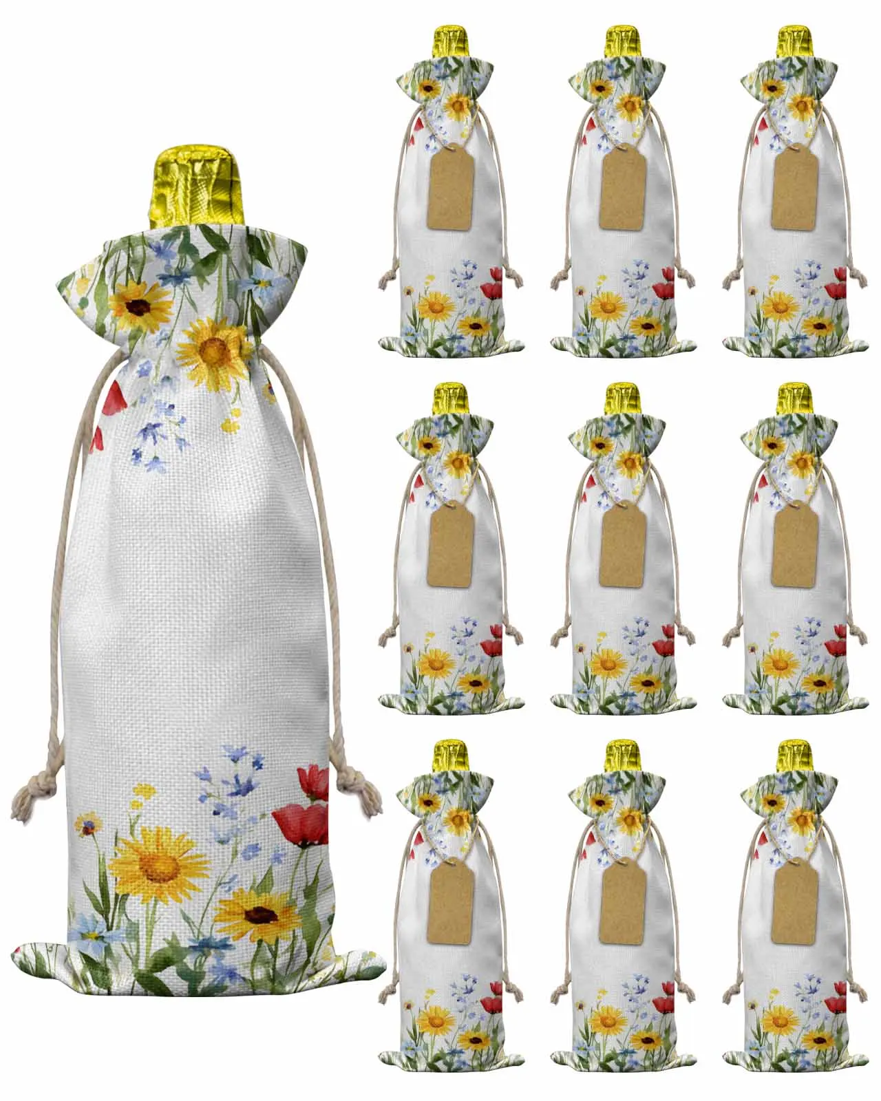 10pcs Wine Bottle Covers Sunflower Red Blue Flower Wine Holder Carrier Packaging Bag Wedding Party Decor Gift
10pcs Wine Bottle Covers Sunflower Red Blue Flower Wine Holder Carrier Packaging Bag Wedding Party Decor Gift