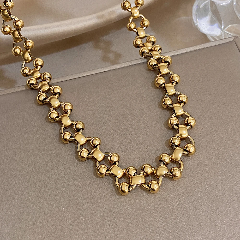 Freetry Minimalist Overall Small Round Ball Splicing Stainless Steel Necklace for Women Golden Waterproof Necklace Daily Jewelry
Freetry Minimalist Overall Small Round Ball Splicing Stainless Steel Necklace for Women Golden Waterproof Necklace Daily Jewelry