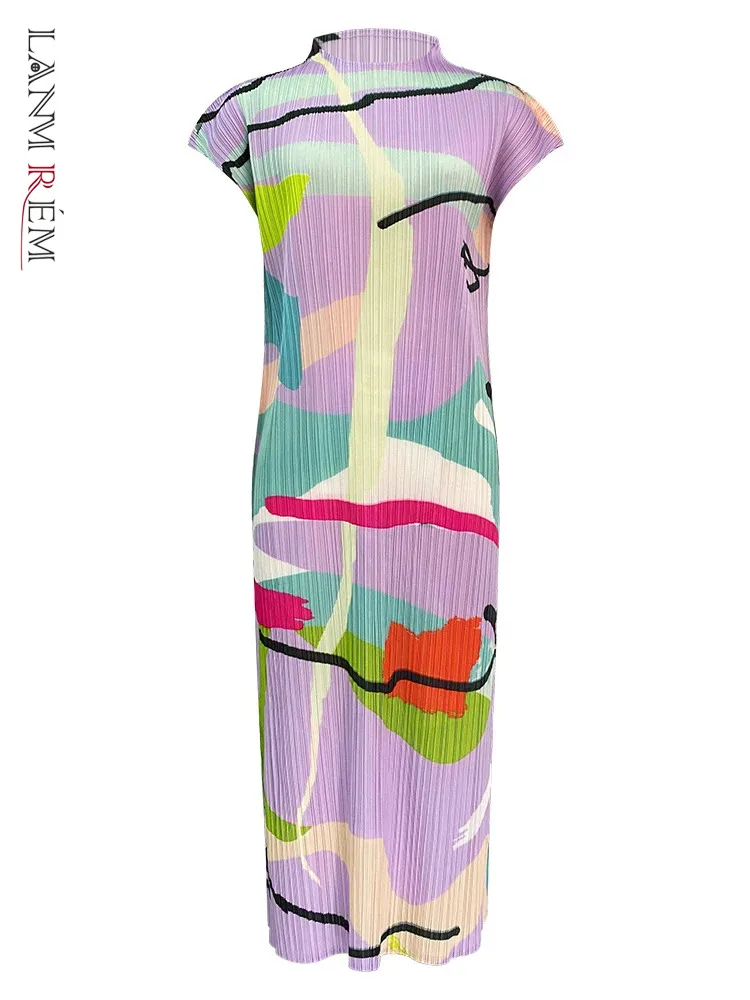 LANMREM Fashion Print Pleated Dress For Women Round Neck Short Sleeves Contrast Color Dresses Casual 2024 New Clothing 32C1107
LANMREM Fashion Print Pleated Dress For Women Round Neck Short Sleeves Contrast Color Dresses Casual 2024 New Clothing 32C1107