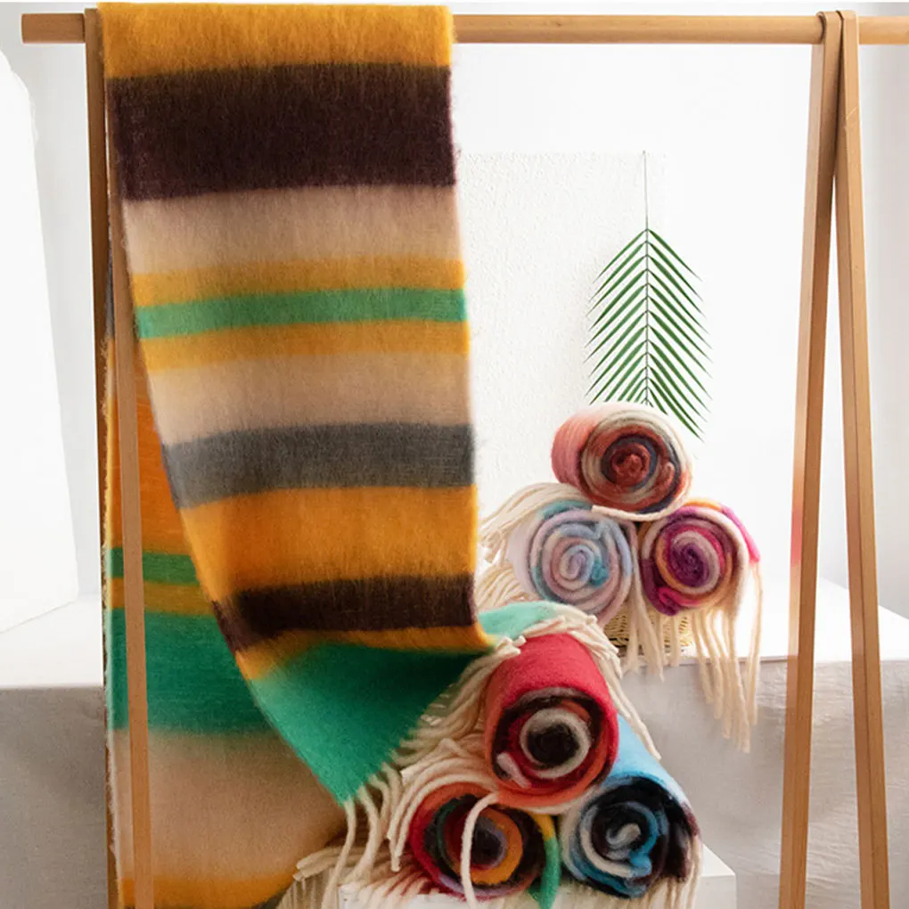 2025 Winter Thick Warm Scarf Women Rainbow Scarf Winter Shawl Rainbow Fringe scarf Female Thick Blanket Fluffy Shawls Christmas
2025 Winter Thick Warm Scarf Women Rainbow Scarf Winter Shawl Rainbow Fringe scarf Female Thick Blanket Fluffy Shawls Christmas