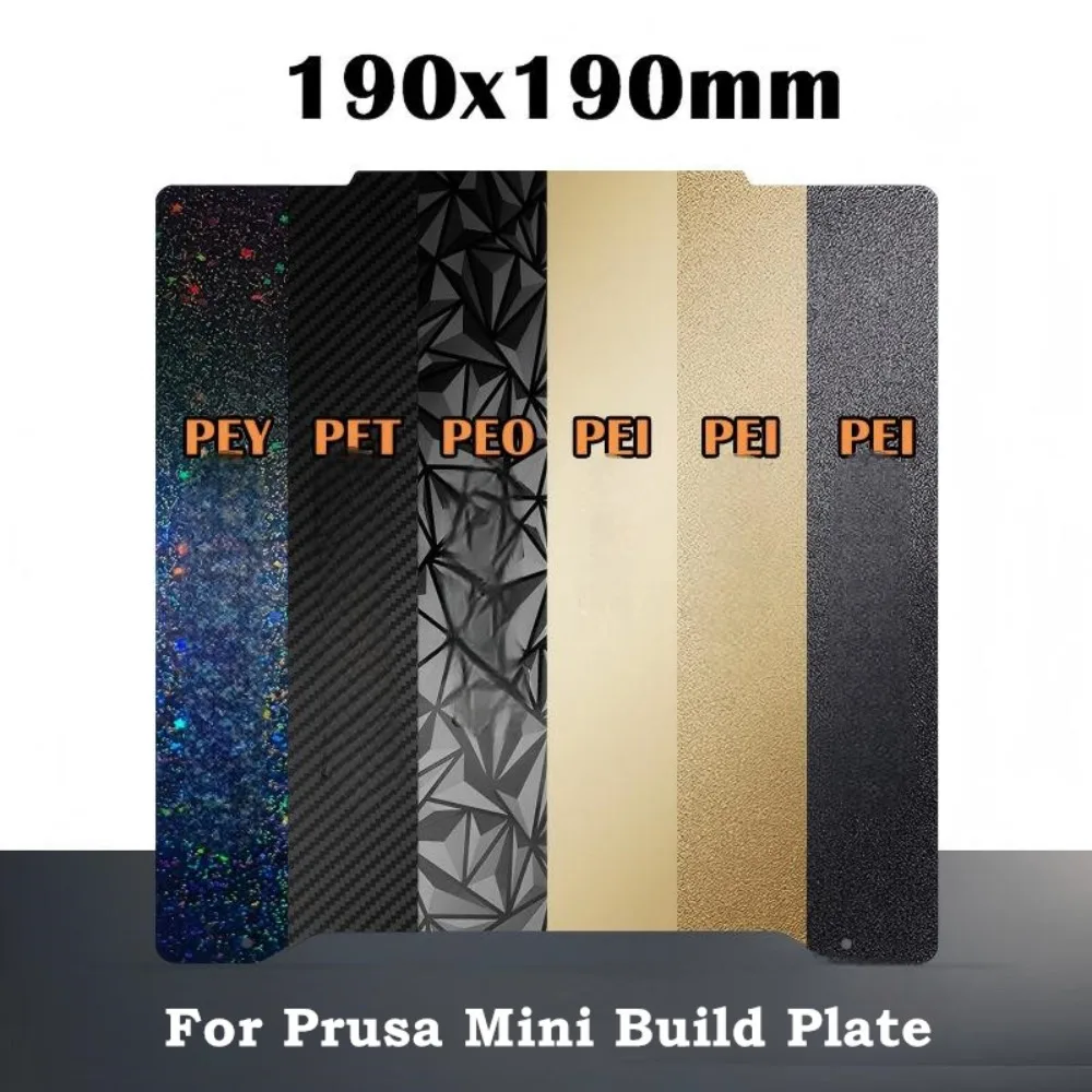 For Prusa Mini Build Plate 190x190mm Smooth PEI Sheet Double Side PEY PET PEO PEI Flexible Spring Steel Heat Bed Strong Adhesion
For Prusa Mini Build Plate 190x190mm Smooth PEI Sheet Double Side PEY PET PEO PEI Flexible Spring Steel Heat Bed Strong Adhesion