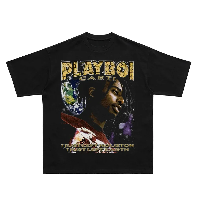 Rapper Playboi Carti Print Summer T-shirt Loose men's and women's street fashion trend 100% cotton crewneck short-sleevedT-shirt
Rapper Playboi Carti Print Summer T-shirt Loose men's and women's street fashion trend 100% cotton crewneck short-sleevedT-shirt