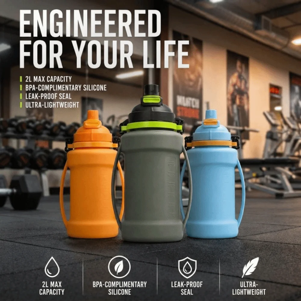 Large Capacity Silicone Water Bottle 2l Wide Mouth Folding Water Cup Outdoor Travel Portable Sports Water Kettle Easy To Carry
Large Capacity Silicone Water Bottle 2l Wide Mouth Folding Water Cup Outdoor Travel Portable Sports Water Kettle Easy To Carry