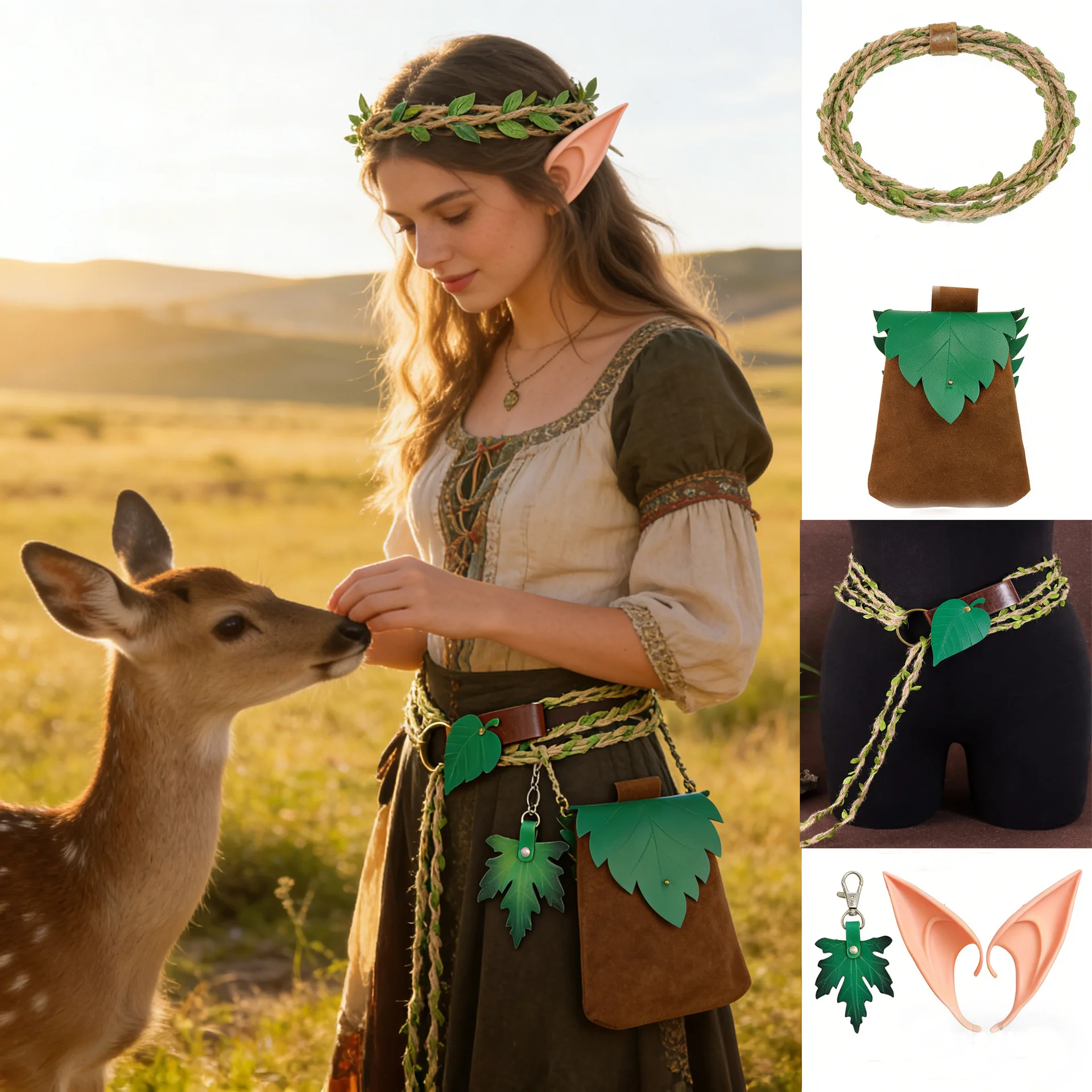 Medieval Renaissance Fancy Costume Accessories Elf Fairy Elven Fancy Dress Women's Fantasy Halloween Carnival Performance
Medieval Renaissance Fancy Costume Accessories Elf Fairy Elven Fancy Dress Women's Fantasy Halloween Carnival Performance