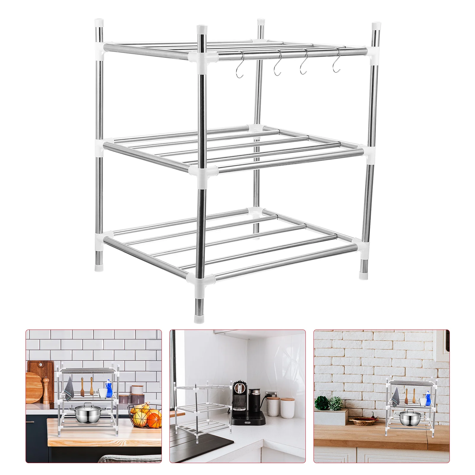 Kitchen Storage Rack Shelves Multi-function Three-layer Shelf Holder Multifunction
Kitchen Storage Rack Shelves Multi-function Three-layer Shelf Holder Multifunction