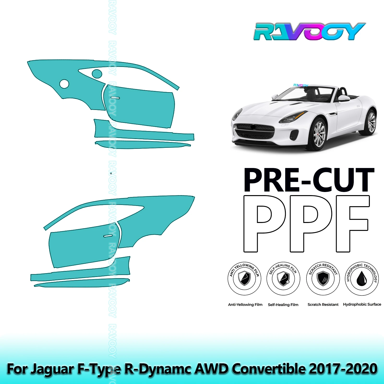 For Jaguar F-Type R-Dynamc AWD Convertible 2017-2020 8.5mil Pre-Cut PPF Door & A/B Pillar Kit TPU Paint Protection Film Set
For Jaguar F-Type R-Dynamc AWD Convertible 2017-2020 8.5mil Pre-Cut PPF Door & A/B Pillar Kit TPU Paint Protection Film Set
