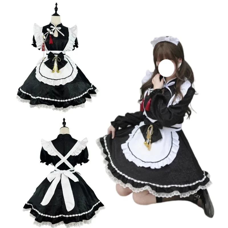 Chinese Style Maid Lolita Dress Cosplay Costume Women Cheongsam Dress Unifrom Halloween Party Role Play Anime Show Full Set
Chinese Style Maid Lolita Dress Cosplay Costume Women Cheongsam Dress Unifrom Halloween Party Role Play Anime Show Full Set