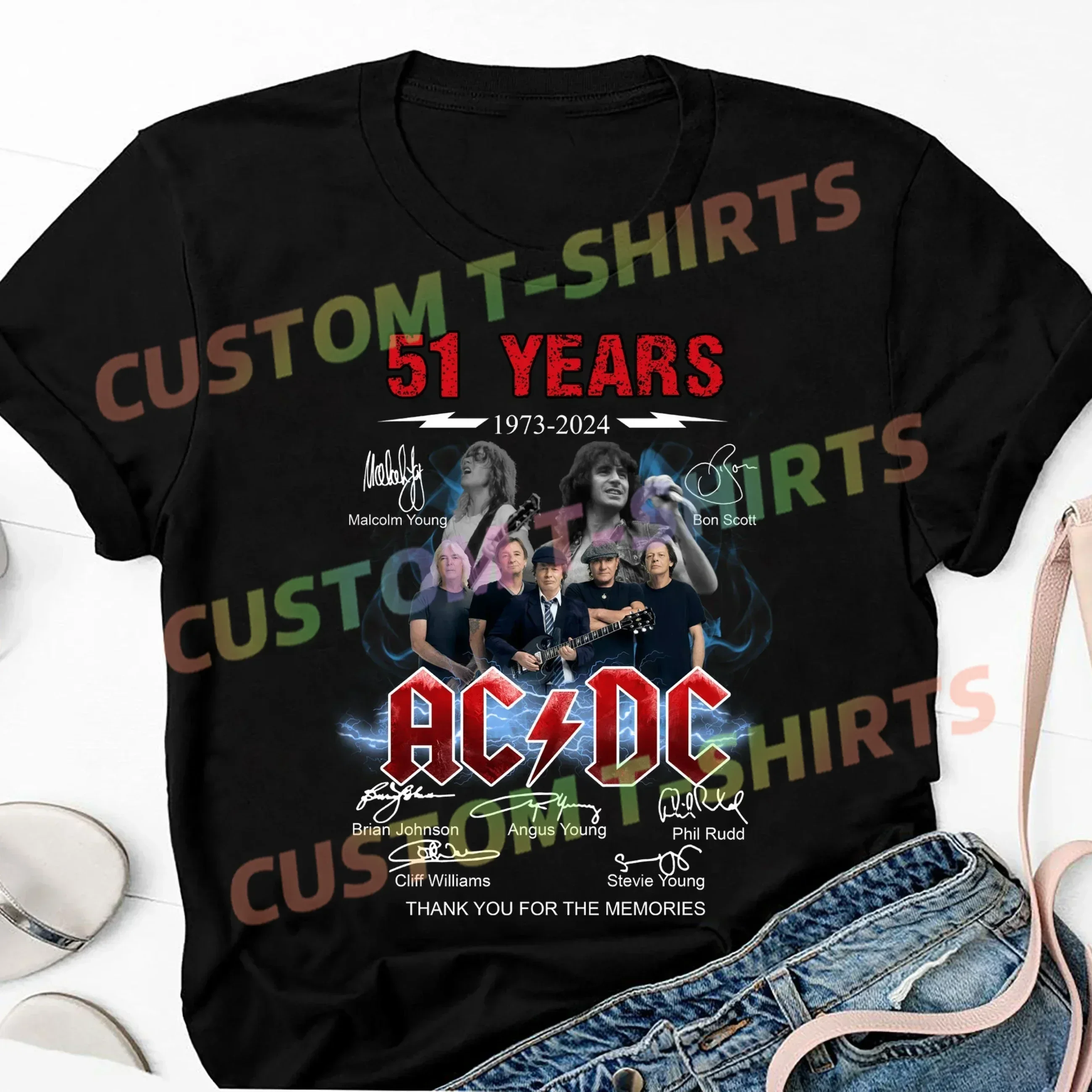 AC-DC Band 51 Years Rare Vintage Black Graphic Cotton T-shirt Those about To Rock Women's Casual Lyrics Short Sleeve Unisex Top
AC-DC Band 51 Years Rare Vintage Black Graphic Cotton T-shirt Those about To Rock Women's Casual Lyrics Short Sleeve Unisex Top