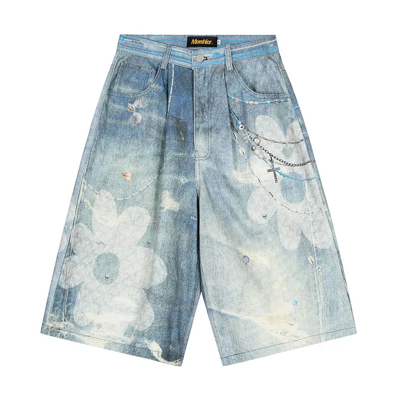 Printed Vintage Hip Hop Jeans Shorts Streetwear Washed Straight Denim Short For Male Blue
Printed Vintage Hip Hop Jeans Shorts Streetwear Washed Straight Denim Short For Male Blue