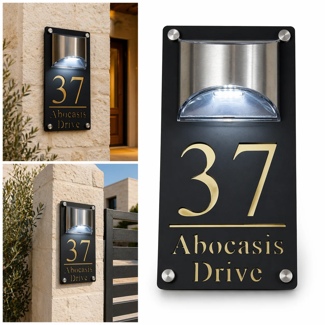 Modern Personalized Custom Solar Outdoor Light House Number Sign Laser Cut Acrylic Address Name Plaque 3D LED Wall Gift Plate
Modern Personalized Custom Solar Outdoor Light House Number Sign Laser Cut Acrylic Address Name Plaque 3D LED Wall Gift Plate
