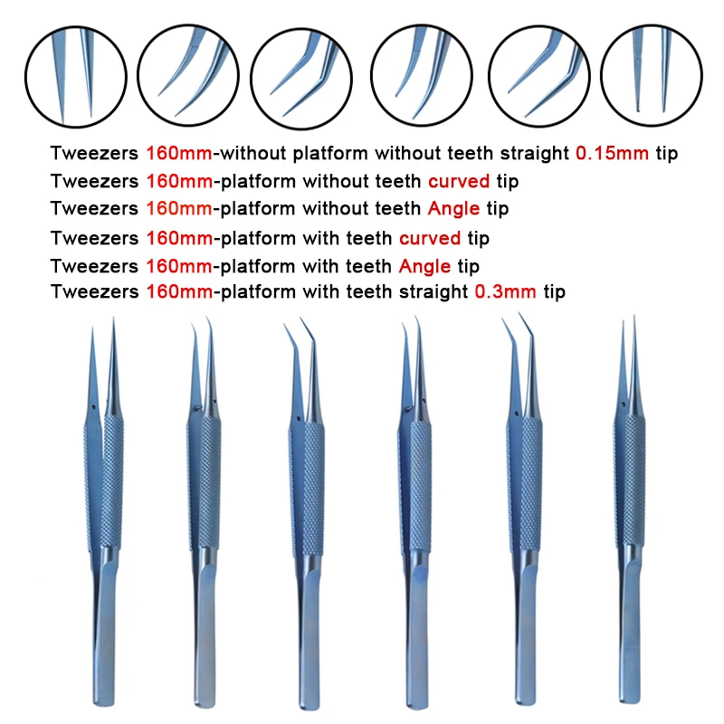 1pcs 16cm Autoclavable Ophthalmic Forceps Straight Curved Angle Head Forceps Ophthalmic Instrument Titanium Alloy
1pcs 16cm Autoclavable Ophthalmic Forceps Straight Curved Angle Head Forceps Ophthalmic Instrument Titanium Alloy