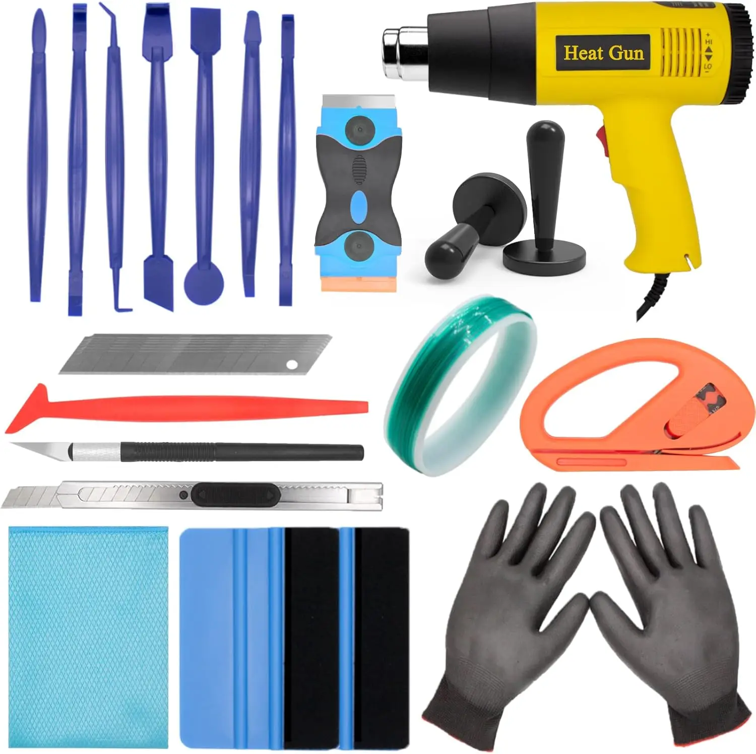 Vinyl Wrap Tool Kit with Heat Gun, Squeegees, Knives, Scrapers, and Accessories for Easy Application
Vinyl Wrap Tool Kit with Heat Gun, Squeegees, Knives, Scrapers, and Accessories for Easy Application