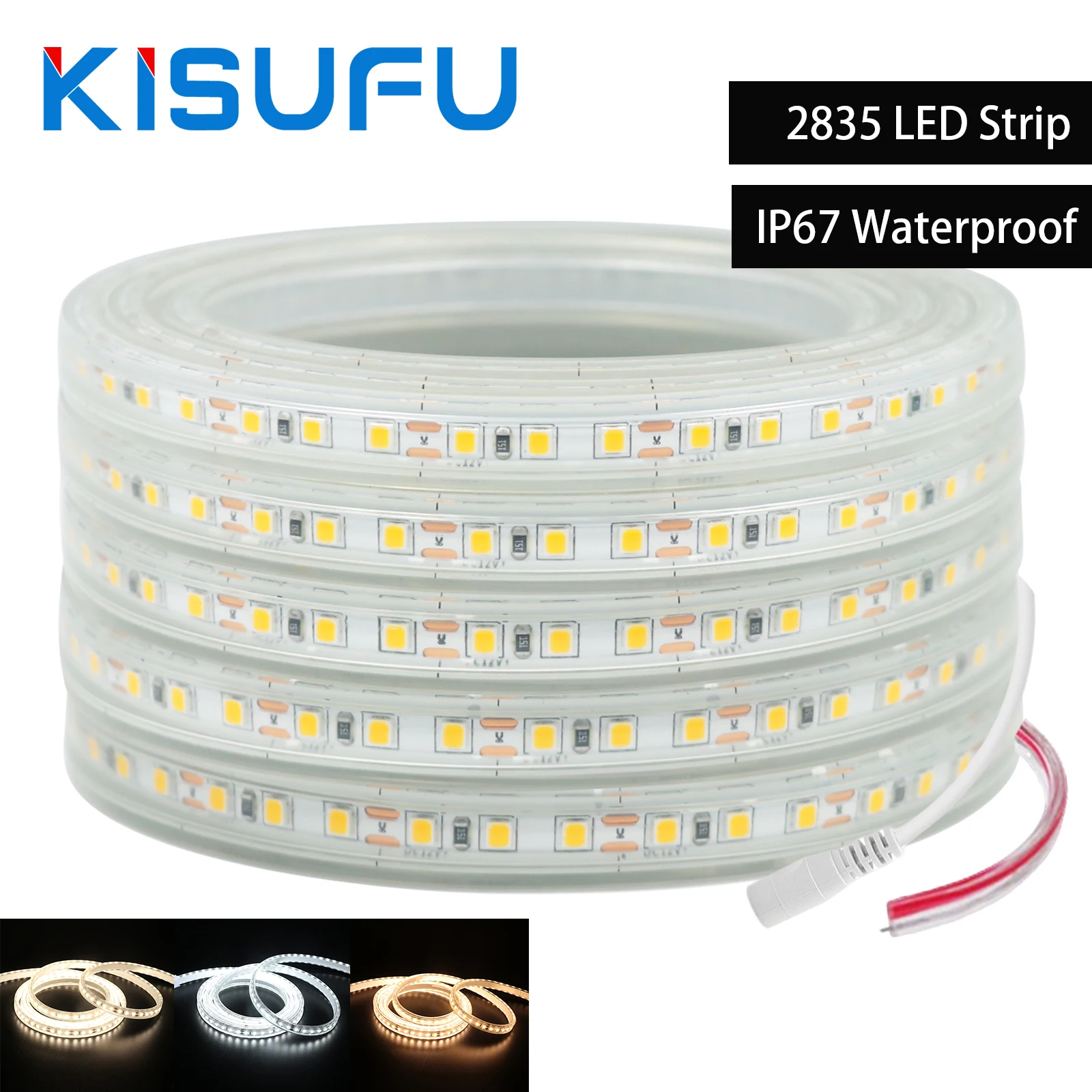 IP67 Waterproof LED Strip Light 2835 12V 24V Natural Warm White 120LEDs/M Flexible Ribbon Tape Indoor Outdoor Decor 2Pin/DC Plug
IP67 Waterproof LED Strip Light 2835 12V 24V Natural Warm White 120LEDs/M Flexible Ribbon Tape Indoor Outdoor Decor 2Pin/DC Plug
