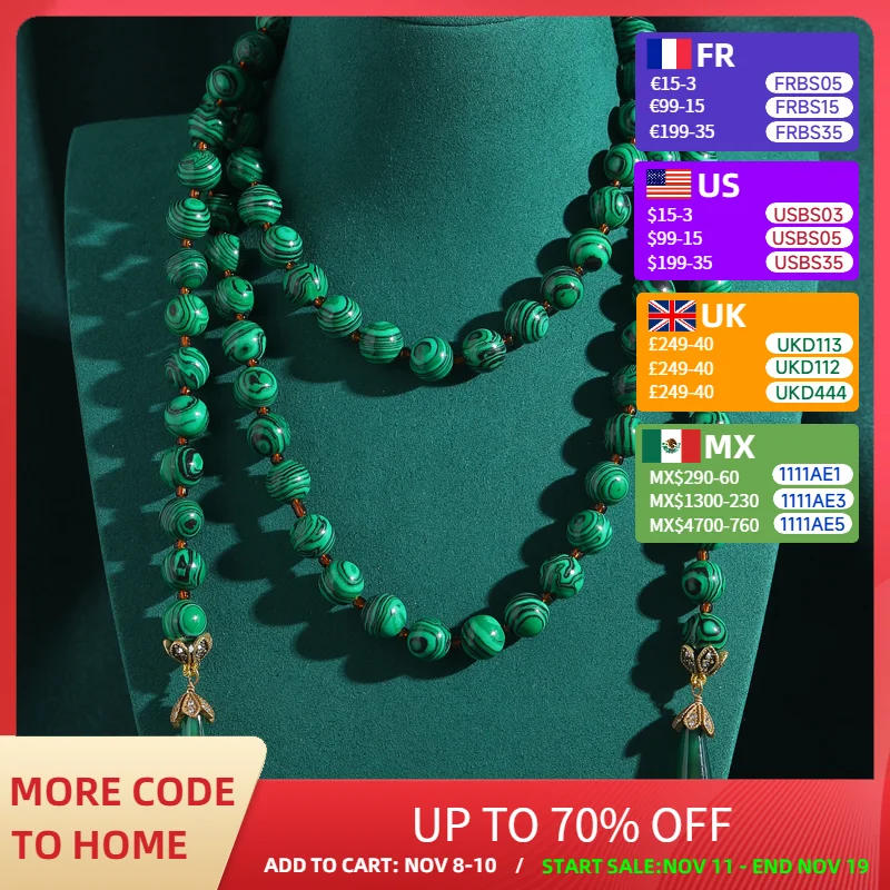 Vintage Beads Necklace Long Green Emerald Large Mothers Day Gift Woman Luxury Designer Jewelry Wedding Accessories Weddings
Vintage Beads Necklace Long Green Emerald Large Mothers Day Gift Woman Luxury Designer Jewelry Wedding Accessories Weddings