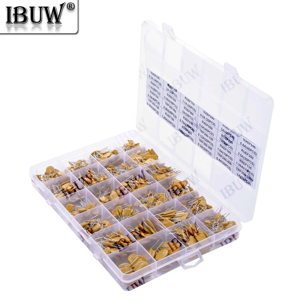 610PCS-24Values Self-Recovery Fuse Assorted PPTC KIT 0.05A 0.1A 0.2A 0.25A 0.3A 0.4A 0.5A 0.75A 0.9A 1.1A 1.35A 2A 2.5A 3.75A
610PCS-24Values Self-Recovery Fuse Assorted PPTC KIT 0.05A 0.1A 0.2A 0.25A 0.3A 0.4A 0.5A 0.75A 0.9A 1.1A 1.35A 2A 2.5A 3.75A