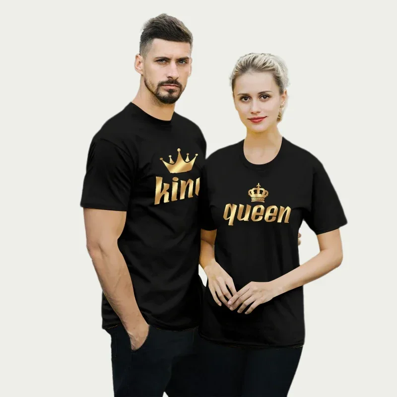 Футболка с короткими рукавами для пар с принтом «Король и королева», летняя мужская и женская дизайнерская футболка Y2k из чистого хлопка, удобная унисекс для влюбленных
Футболка с короткими рукавами для пар с принтом «Король и королева», летняя мужская и женская дизайнерская футболка Y2k из чистого хлопка, удобная унисекс для влюбленных