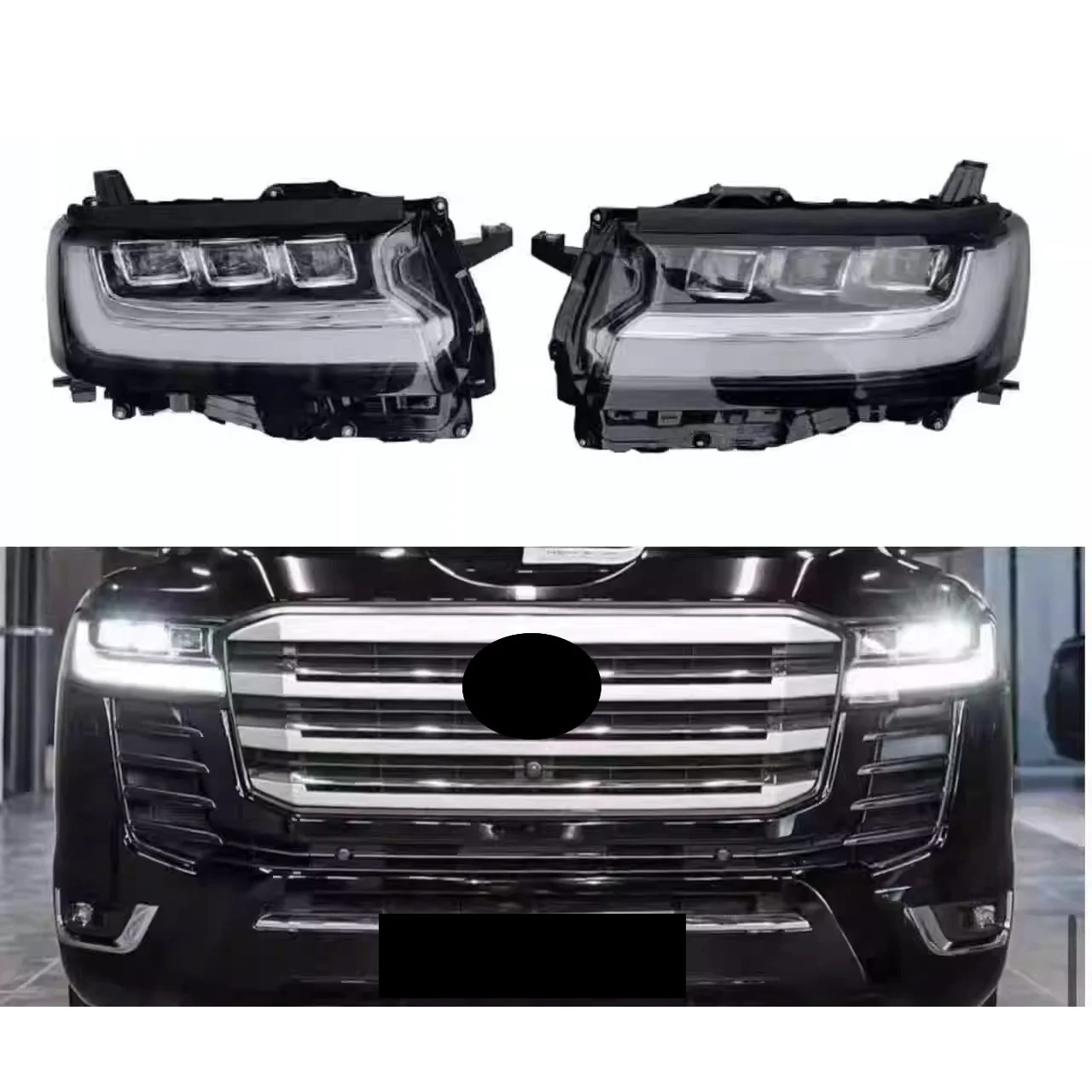 Автомобильные светодиодные фары в сборе для Toyota Land Cruiser LC300 2023, модифицированный передний фонарь с тремя объективами, указатель поворота
Автомобильные светодиодные фары в сборе для Toyota Land Cruiser LC300 2023, модифицированный передний фонарь с тремя объективами, указатель поворота