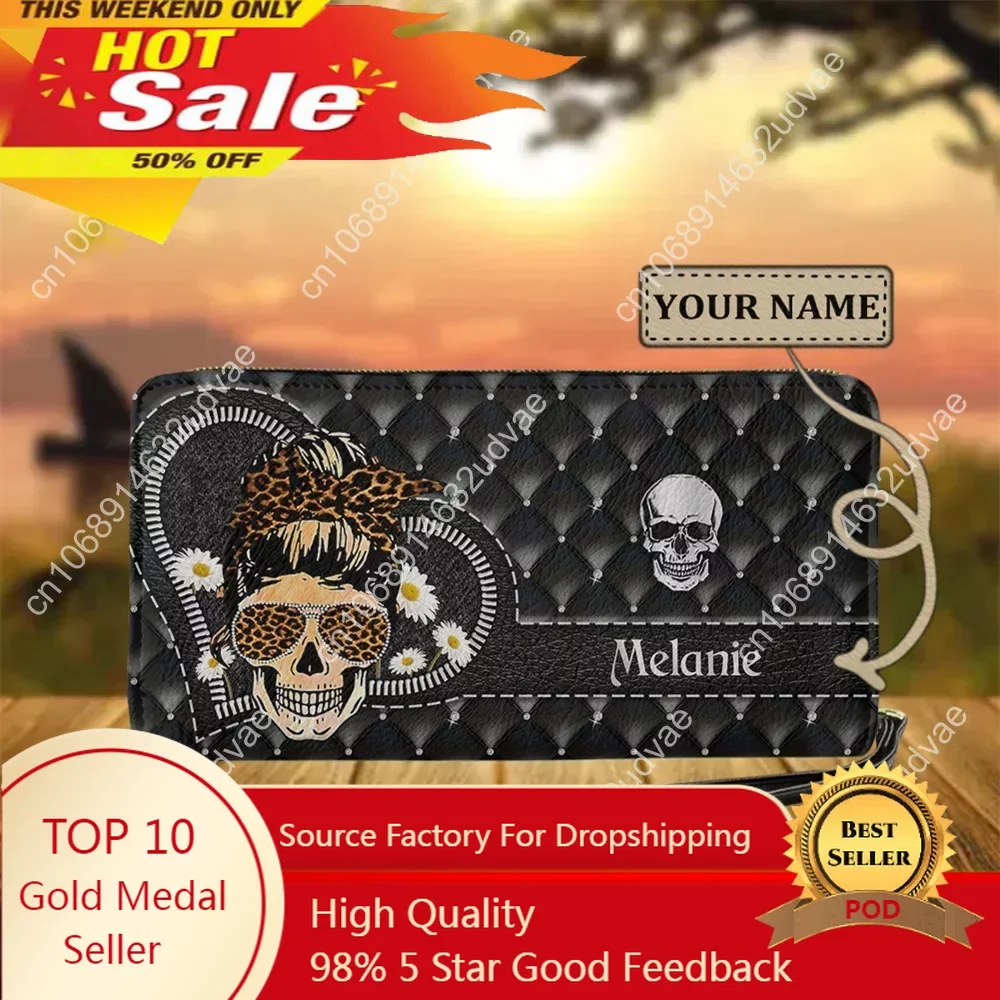 Gothic Skull Brand Design Black Leather Women Wallet Mexican Skeleton Long Zipper Coin Purses Designer Luxury Card Holder Female
Gothic Skull Brand Design Black Leather Women Wallet Mexican Skeleton Long Zipper Coin Purses Designer Luxury Card Holder Female