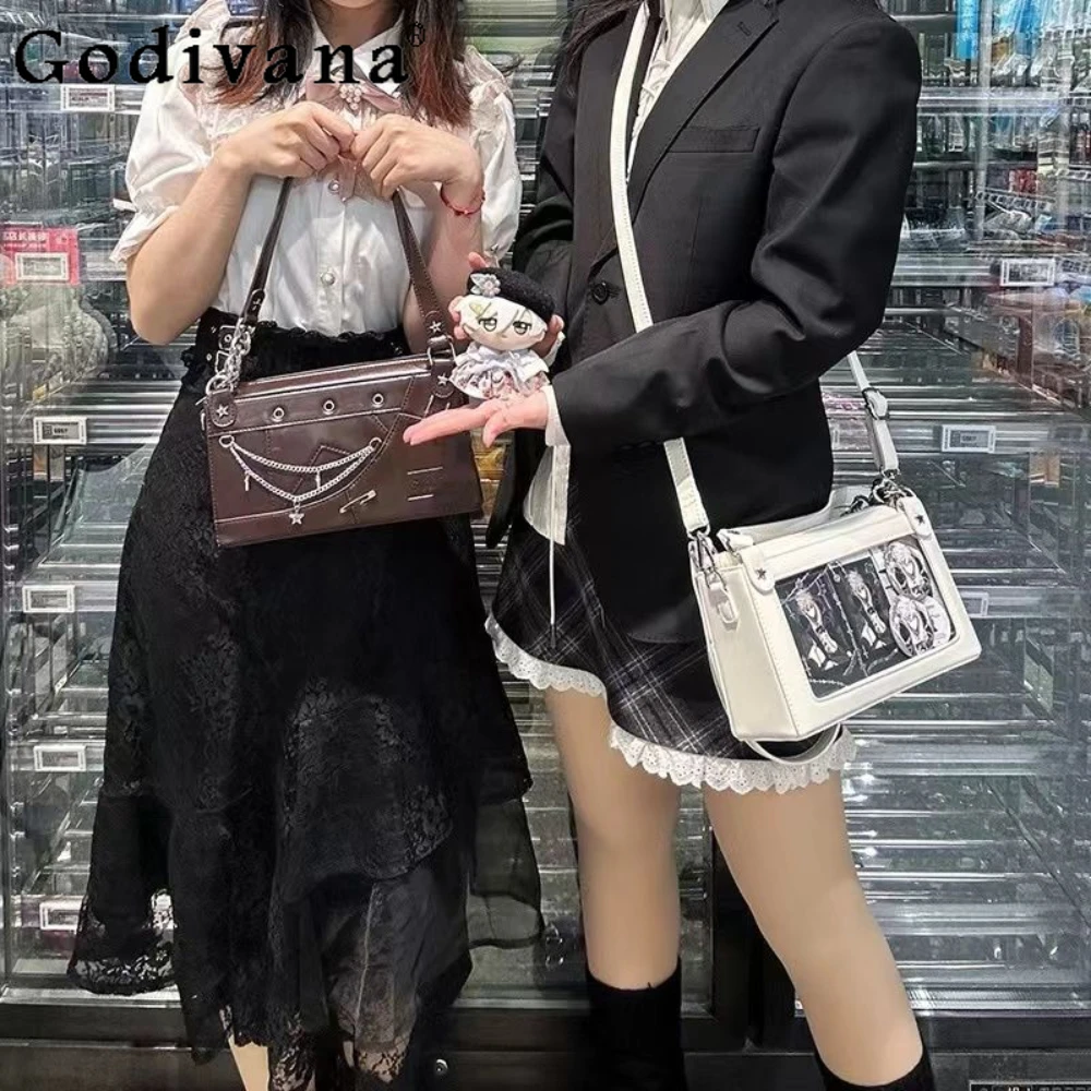 Japanese Style Retro Itabag Transparent Crossbody Preppy Style Y2K Bolso Personality Fashion Badge Bag JK Students Handbags
Japanese Style Retro Itabag Transparent Crossbody Preppy Style Y2K Bolso Personality Fashion Badge Bag JK Students Handbags
