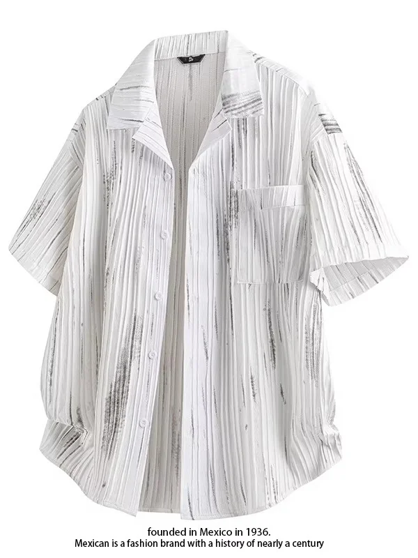 American Retro Striped Short Sleeve Casual Loose Fit Men's Shirt Summer Lightweight Button-Up Coat Regular Length Polyester B...
American Retro Striped Short Sleeve Casual Loose Fit Men's Shirt Summer Lightweight Button-Up Coat Regular Length Polyester B...