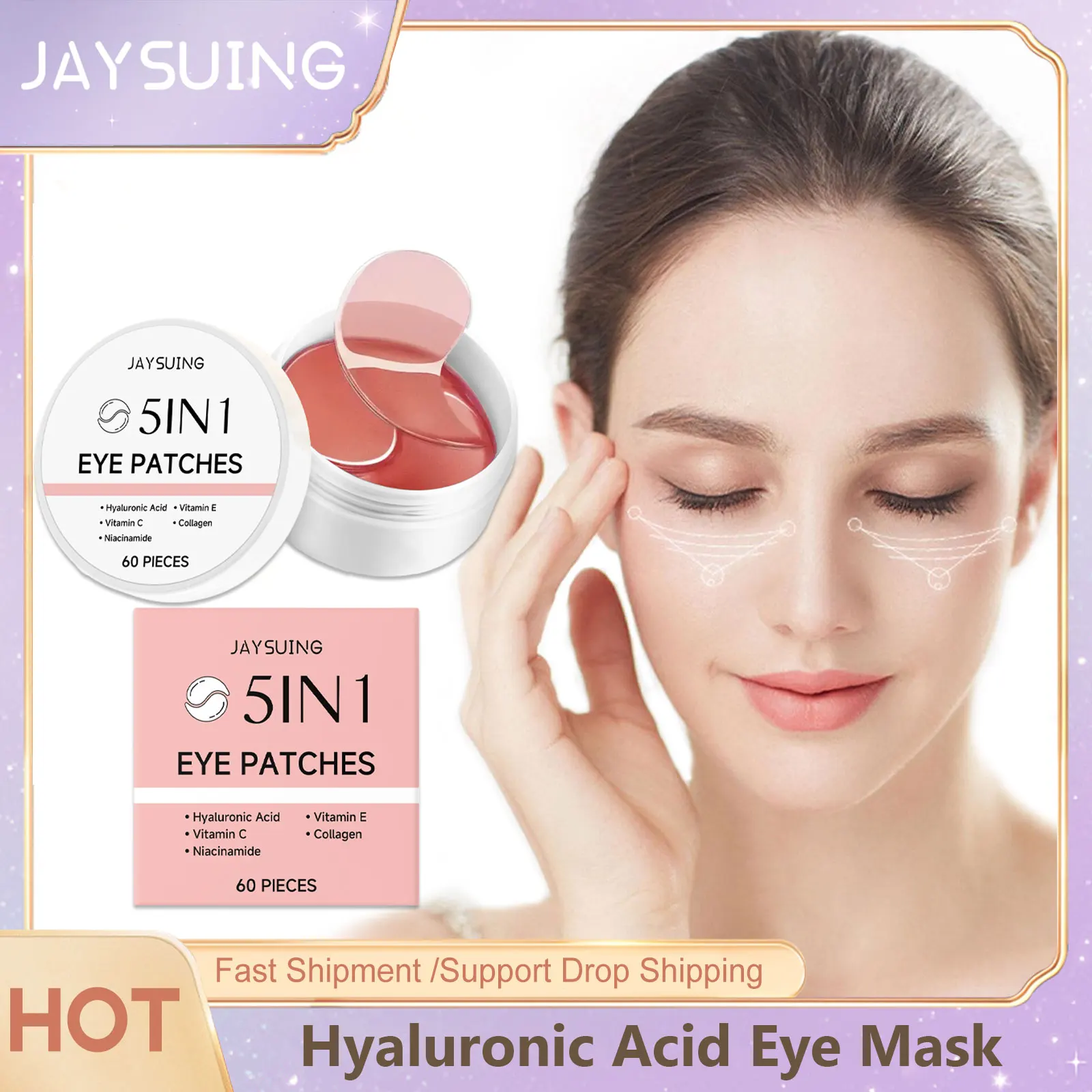 Hyaluronic Acid Eye Mask Anti Dark Circles Eyes Bags Moisturizing Firming Crystal Collagen Eye Patches Eyes Skin Care Products
Hyaluronic Acid Eye Mask Anti Dark Circles Eyes Bags Moisturizing Firming Crystal Collagen Eye Patches Eyes Skin Care Products
