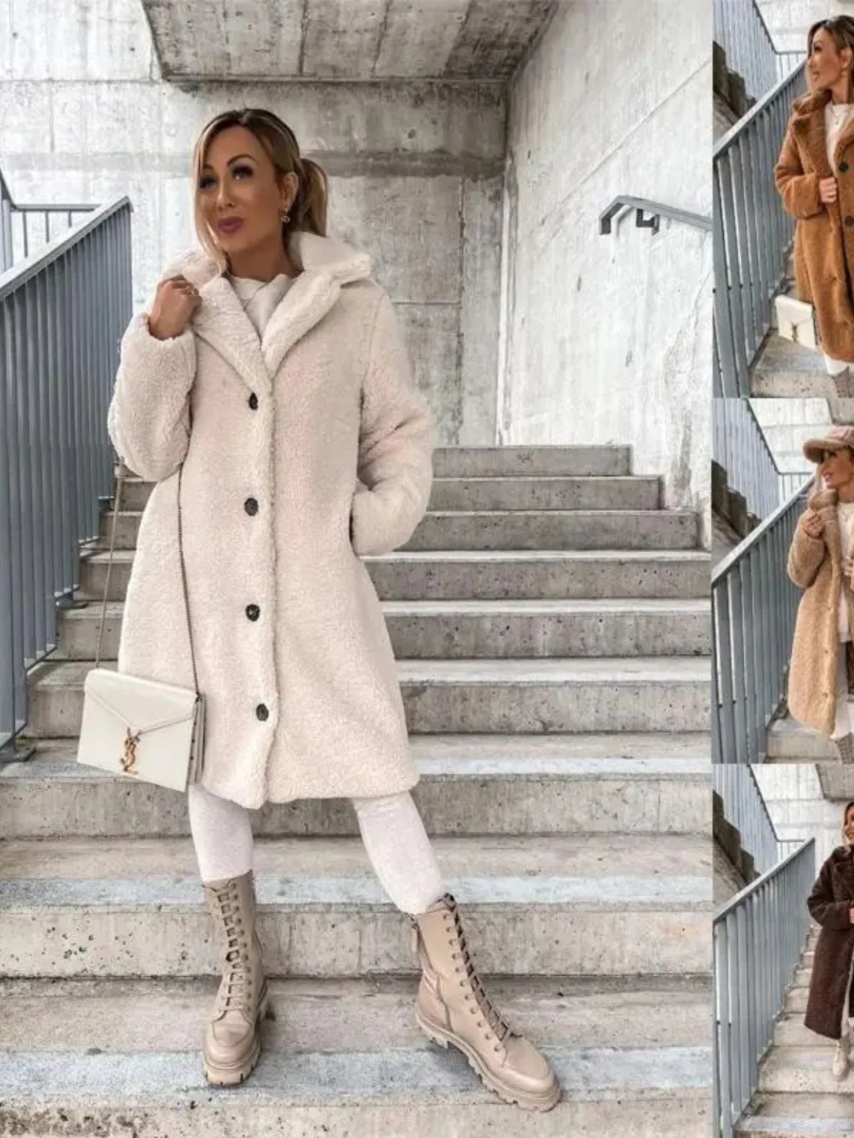 Женское зимнее пальто с новым воротником, пушистая верхняя одежда, уличная одежда, свободный крой, длинное све, средней длины, на пуговицах, чистый цвет 
Женское зимнее пальто с новым воротником, пушистая верхняя одежда, уличная одежда, свободный крой, длинное све, средней длины, на пуговицах, чистый цвет