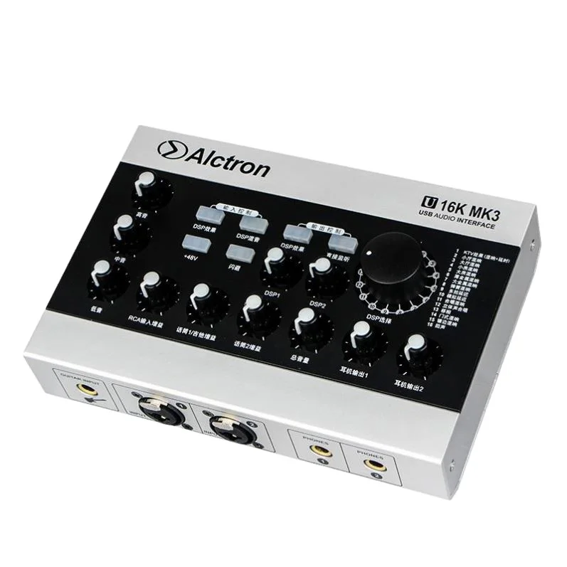 Alctron U16K MK3 High Quality New Best Studio Usb Interface Sound Card Recording for home and studio live broadcast
Alctron U16K MK3 High Quality New Best Studio Usb Interface Sound Card Recording for home and studio live broadcast