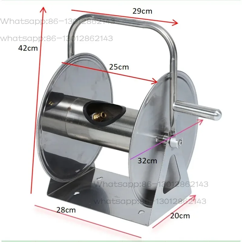 Stainless steel water hose reel holder - wall mounted automatic hose reel for home & garden use
Stainless steel water hose reel holder - wall mounted automatic hose reel for home & garden use
