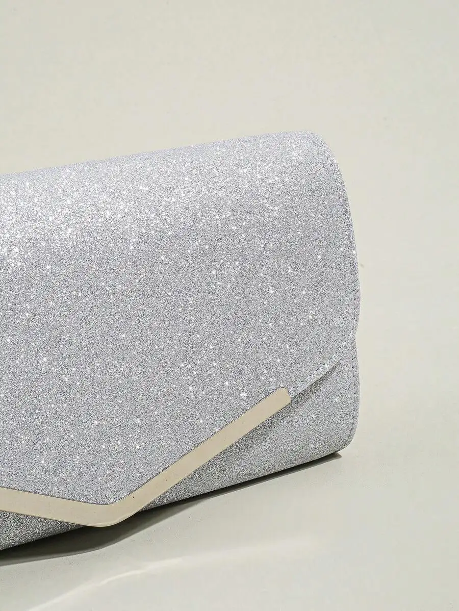 Glitter Clutch Bag For Evening Party Elegant Mini Handbag With Metal Frame
Glitter Clutch Bag For Evening Party Elegant Mini Handbag With Metal Frame