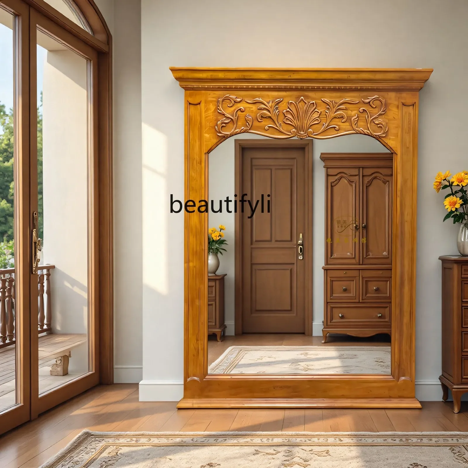 B06 Vintage full-length mirror clothing store floor-to-ceiling mirror French carved full-length mirror bedroom wall hanging
B06 Vintage full-length mirror clothing store floor-to-ceiling mirror French carved full-length mirror bedroom wall hanging