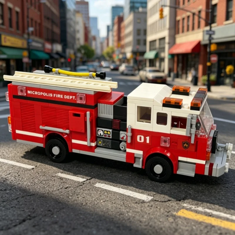 Classic city fire truck building blocks, heavy-duty pump rescue truck model, small pieces for DIYassembly, a funcollectible gift
Classic city fire truck building blocks, heavy-duty pump rescue truck model, small pieces for DIYassembly, a funcollectible gift