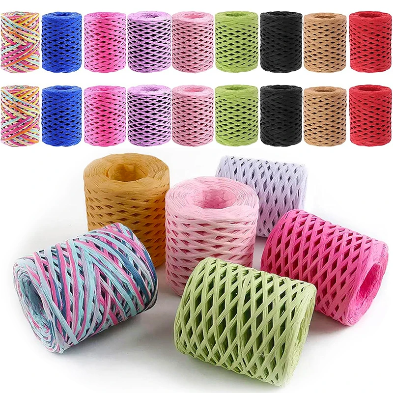 200M/Roll Raffia Paper Ribbon Yarn Handmade Craft Color Knitted Rope Fit Party Home Decoration DIY Props Packaging Supplies
200M/Roll Raffia Paper Ribbon Yarn Handmade Craft Color Knitted Rope Fit Party Home Decoration DIY Props Packaging Supplies