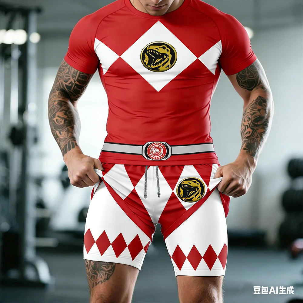 Bandai Periphery Power Rangers Men Double Layer 2-In-1 Performance Fitness Tee Shorts Summer Breathable Quick-Dry Sports Suit
Bandai Periphery Power Rangers Men Double Layer 2-In-1 Performance Fitness Tee Shorts Summer Breathable Quick-Dry Sports Suit