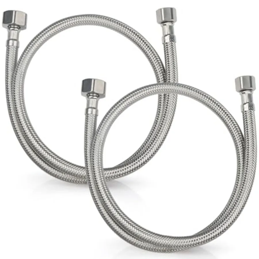 Faucet Supply Les,"Staless Steel Braided Water Supply Le, 1/2" FIP x 3/8" COMP Faucet Hose, Faucet Hose Connector x 2 Pcs 1 Pai
Faucet Supply Les,"Staless Steel Braided Water Supply Le, 1/2" FIP x 3/8" COMP Faucet Hose, Faucet Hose Connector x 2 Pcs 1 Pai