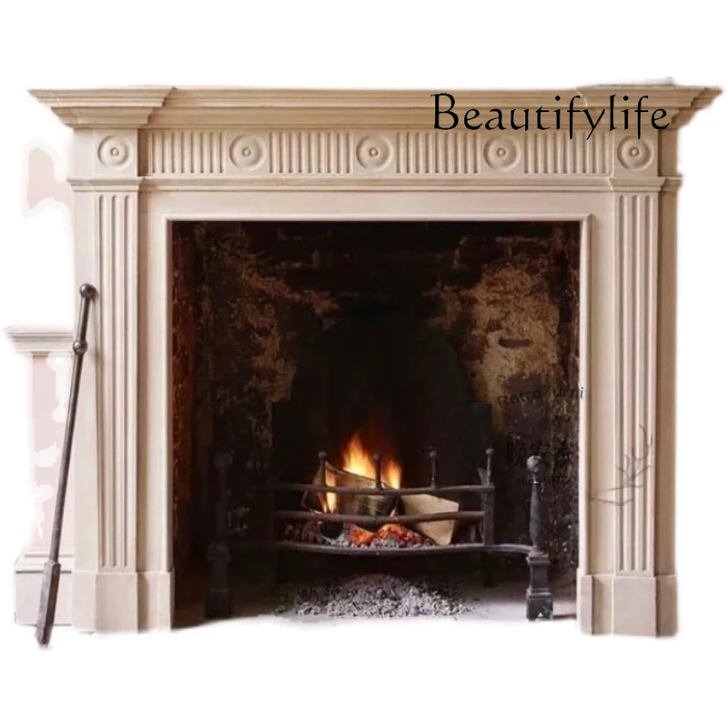 Neoclassical hand-carved solid wood fireplace American rural modern engraved enigma display stand
Neoclassical hand-carved solid wood fireplace American rural modern engraved enigma display stand