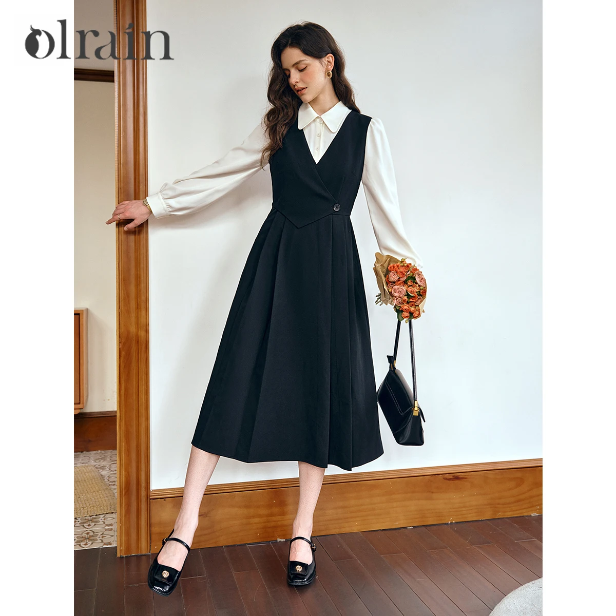 OLrain Women's Contrasting Color Mock Two-Piece Dress 2025 Autumn New Long Sleeve Elegant Dress O57QL000832
OLrain Women's Contrasting Color Mock Two-Piece Dress 2025 Autumn New Long Sleeve Elegant Dress O57QL000832