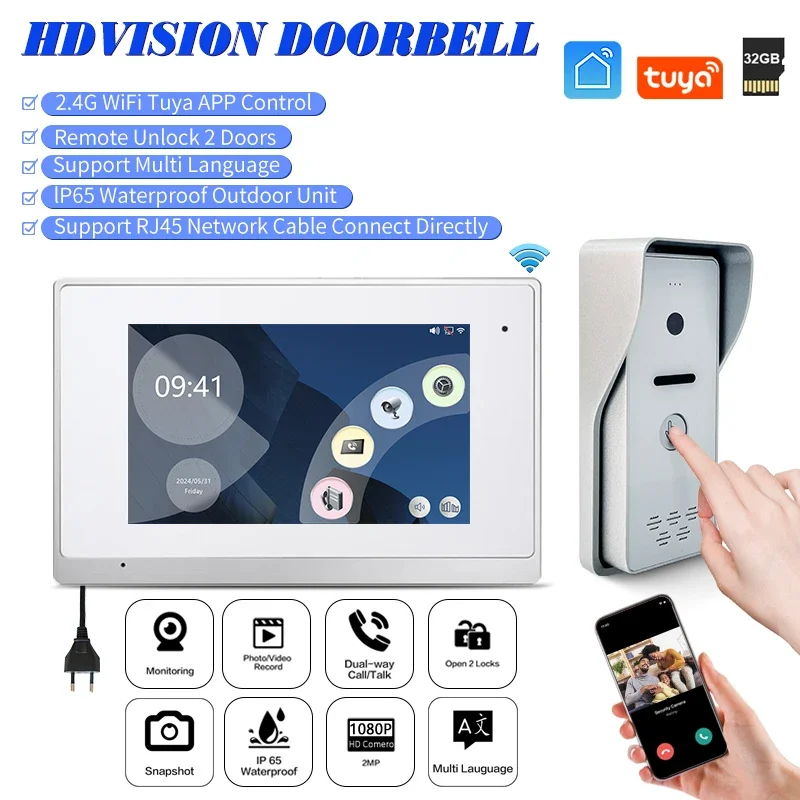 Wifi Tuya 7 Inch HD Camera Night Vision Access Control System Interfone Citifono Con Videocamera Wifi
Wifi Tuya 7 Inch HD Camera Night Vision Access Control System Interfone Citifono Con Videocamera Wifi