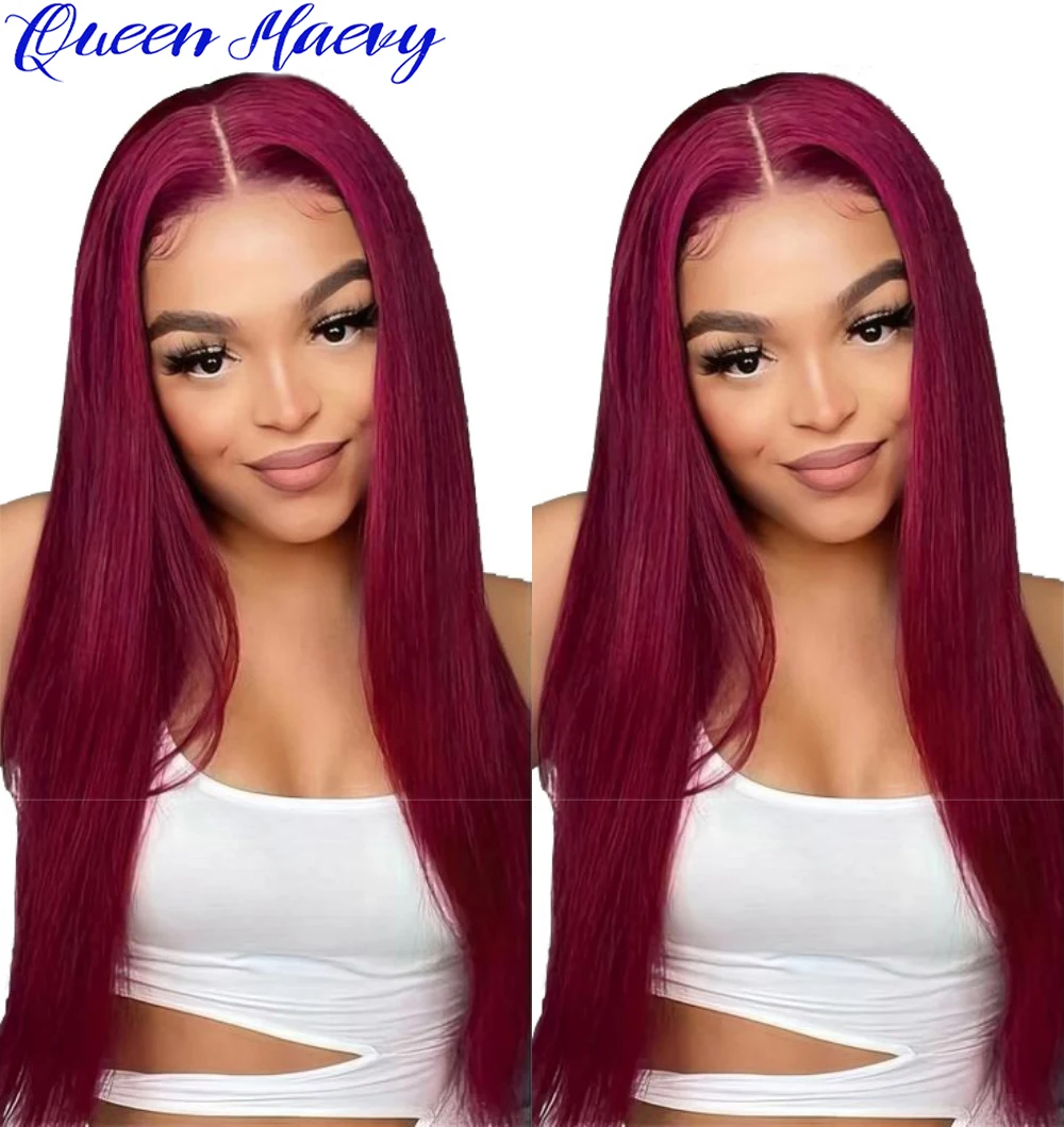 30 Inch 99J Burgundy 13x4 Straight Transparent Lace Frontal Wigs Wine Red Colored Pre Plucked with Baby Hair 200% Density
30 Inch 99J Burgundy 13x4 Straight Transparent Lace Frontal Wigs Wine Red Colored Pre Plucked with Baby Hair 200% Density