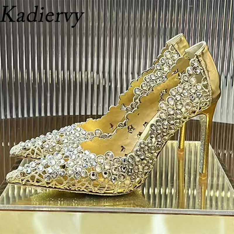 Sexy High Heels Women Pumps Pointed Toe Slip-on Rhinestone Wedding Shoes Woman Stiletto Hollow Out Summer Women's Shoes
Sexy High Heels Women Pumps Pointed Toe Slip-on Rhinestone Wedding Shoes Woman Stiletto Hollow Out Summer Women's Shoes
