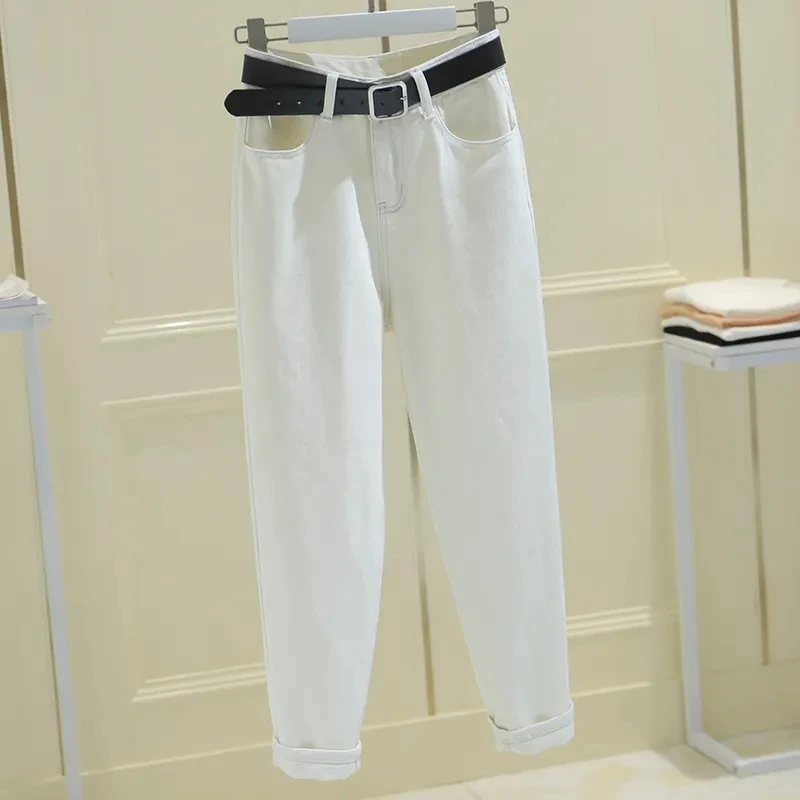 Spring Autumn Women's Loose Casual High Waist White Jeans Femme Cotton Stretch Denim Harem Pants Capris Jeans B2791
Spring Autumn Women's Loose Casual High Waist White Jeans Femme Cotton Stretch Denim Harem Pants Capris Jeans B2791