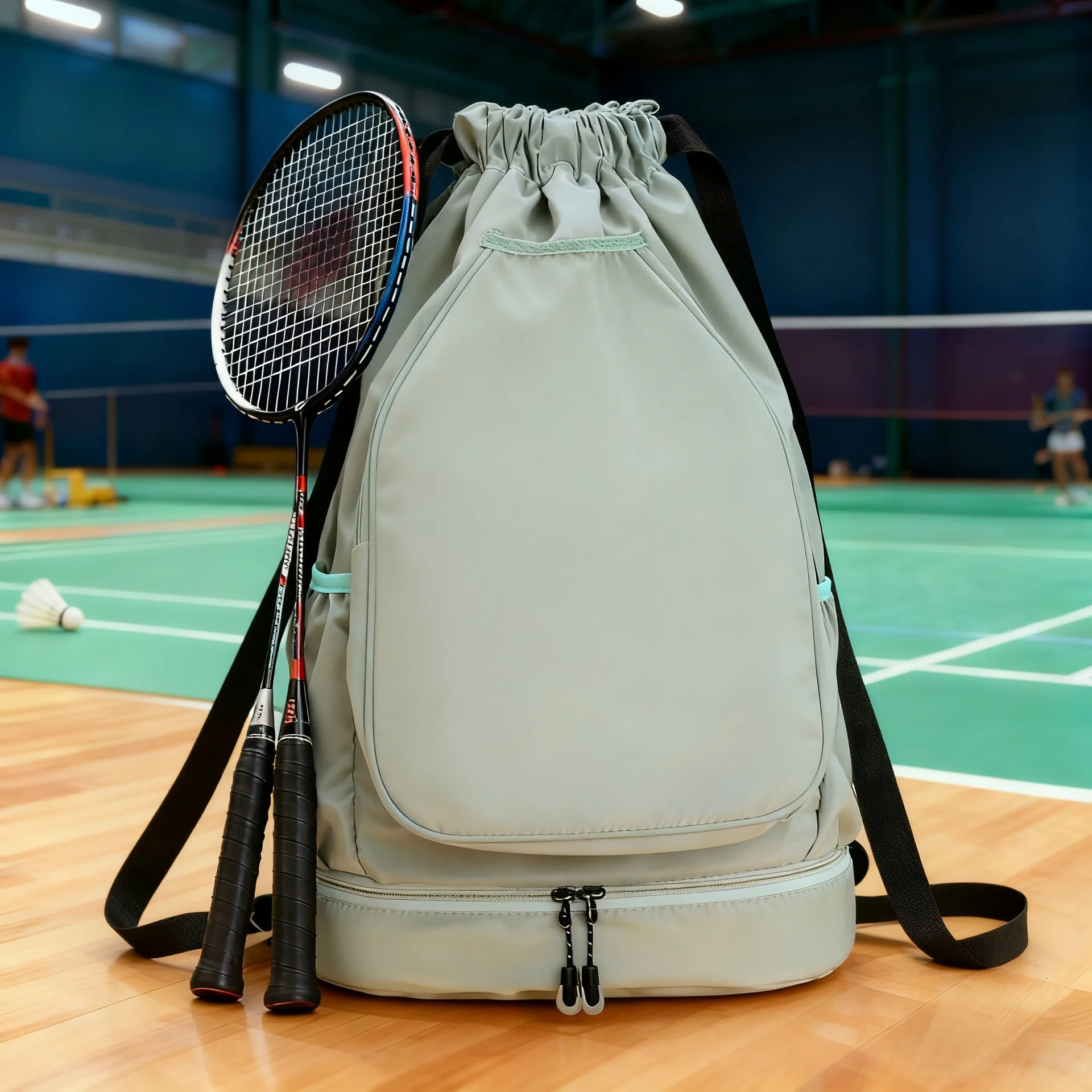 Lightweight Casual Racquet Bag – Drawstring Outdoor Backpack, Large Capacity Storage for Badminton & Tennis
Lightweight Casual Racquet Bag – Drawstring Outdoor Backpack, Large Capacity Storage for Badminton & Tennis