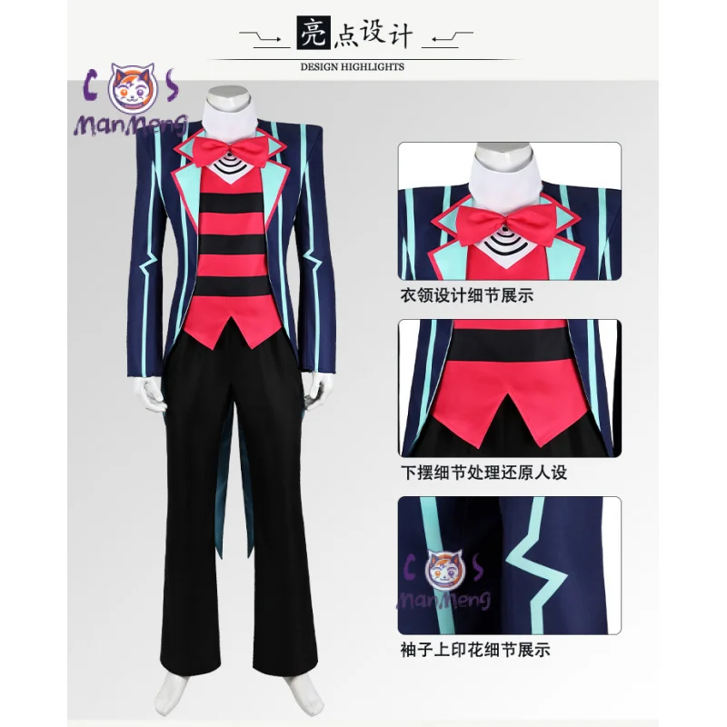 Vox Vincent Anime Hotel Vox Cosplay Costume Tie suit jacket T-shirt pants Halloween Christmas men women fashion uniform XS-XXXL
Vox Vincent Anime Hotel Vox Cosplay Costume Tie suit jacket T-shirt pants Halloween Christmas men women fashion uniform XS-XXXL