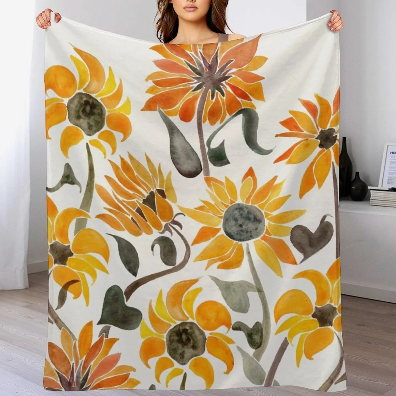 Sunflower Watercolor a Yellow & Black Palette Throw Blanket Long Lasting Soft Plush Blanket for Daily Use
Sunflower Watercolor a Yellow & Black Palette Throw Blanket Long Lasting Soft Plush Blanket for Daily Use