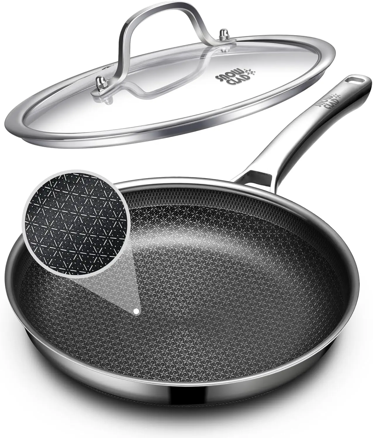 Non Stick Frying Pans with lid, 12 inch Hybrid Frying Pans Nonstick,non stick Stainless Steel Skillets, Dishwasher and Oven-Safe
Non Stick Frying Pans with lid, 12 inch Hybrid Frying Pans Nonstick,non stick Stainless Steel Skillets, Dishwasher and Oven-Safe