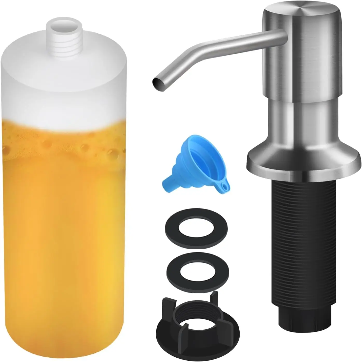 Built-in Kitchen Sink Soap Dispenser, 17oz Refillable Lotion Pump, Brushed Nickel
Built-in Kitchen Sink Soap Dispenser, 17oz Refillable Lotion Pump, Brushed Nickel