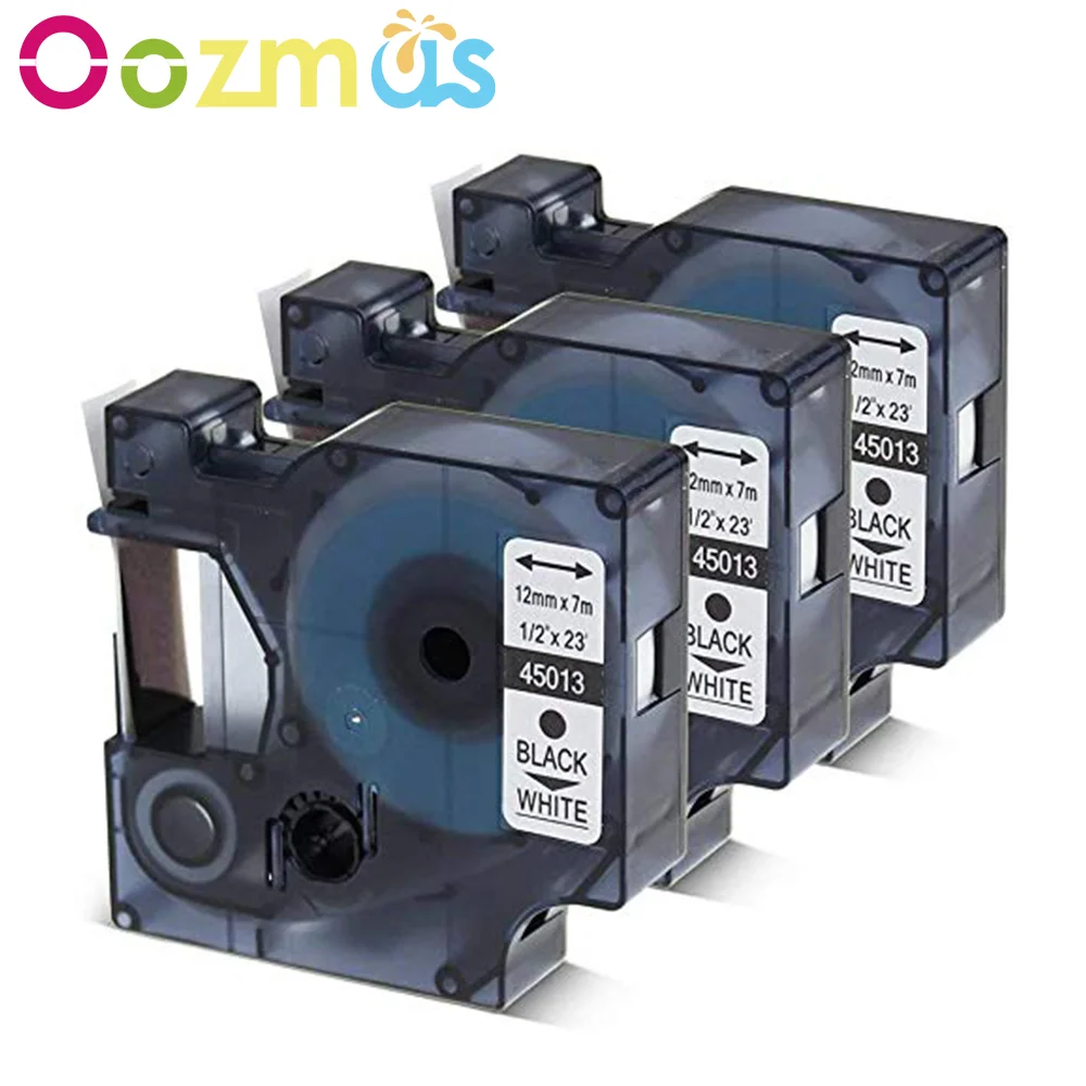Label tape Black on White 45013 Compatible for Dymo D1 Label Tape 6/9/12/19/24mm for Dymo Machine 100 150 200 Labeller,3Pack
Label tape Black on White 45013 Compatible for Dymo D1 Label Tape 6/9/12/19/24mm for Dymo Machine 100 150 200 Labeller,3Pack