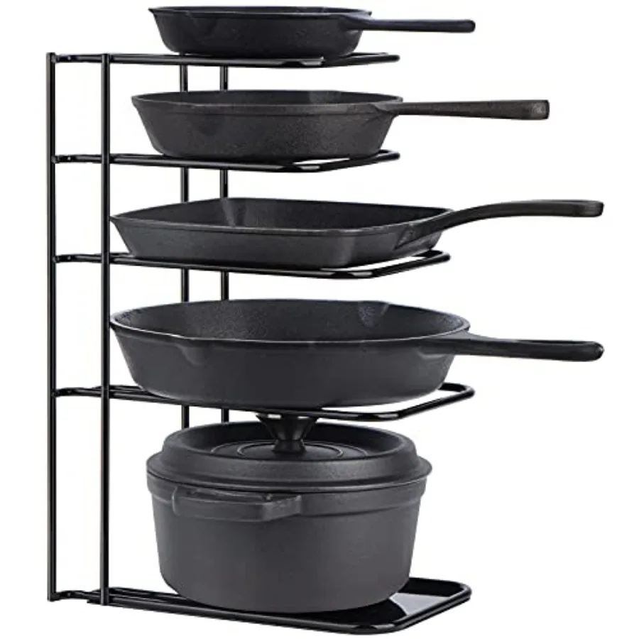 Heavy Duty Pan Organizer, 5 Tier Pot and Pan Organizer Rack for Cast Iron Skillets, Griddles and Pots - Sturdy Steel Constructi
Heavy Duty Pan Organizer, 5 Tier Pot and Pan Organizer Rack for Cast Iron Skillets, Griddles and Pots - Sturdy Steel Constructi